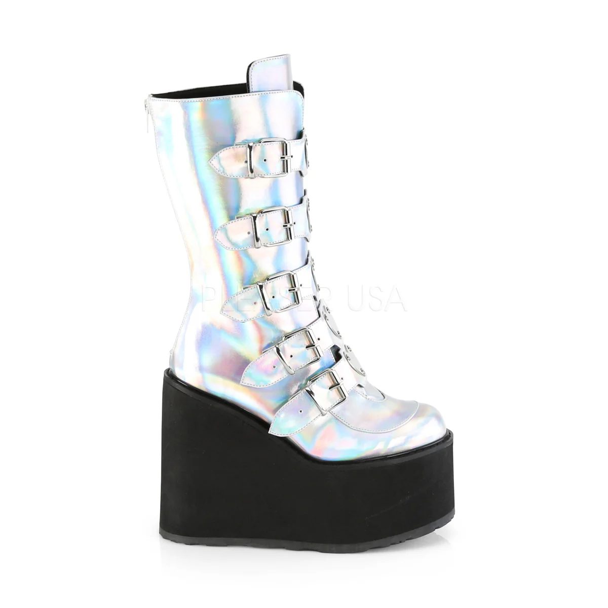 SWING-230  Silver Hologram Vegan Leather - Image 5