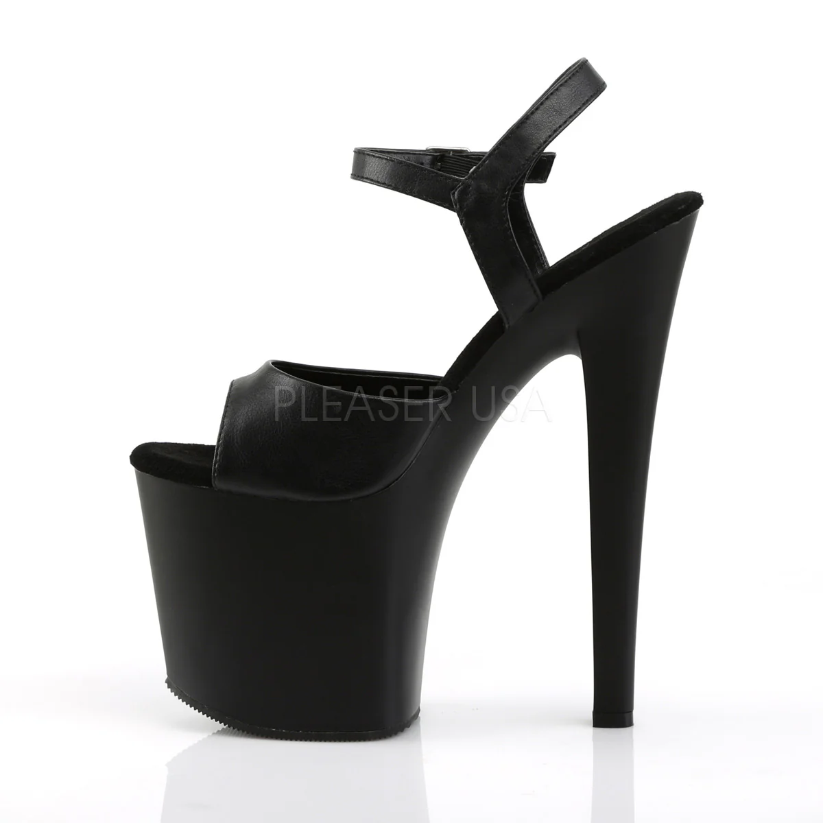 TABOO-709  Black Faux Leather/Black Matte - Image 3
