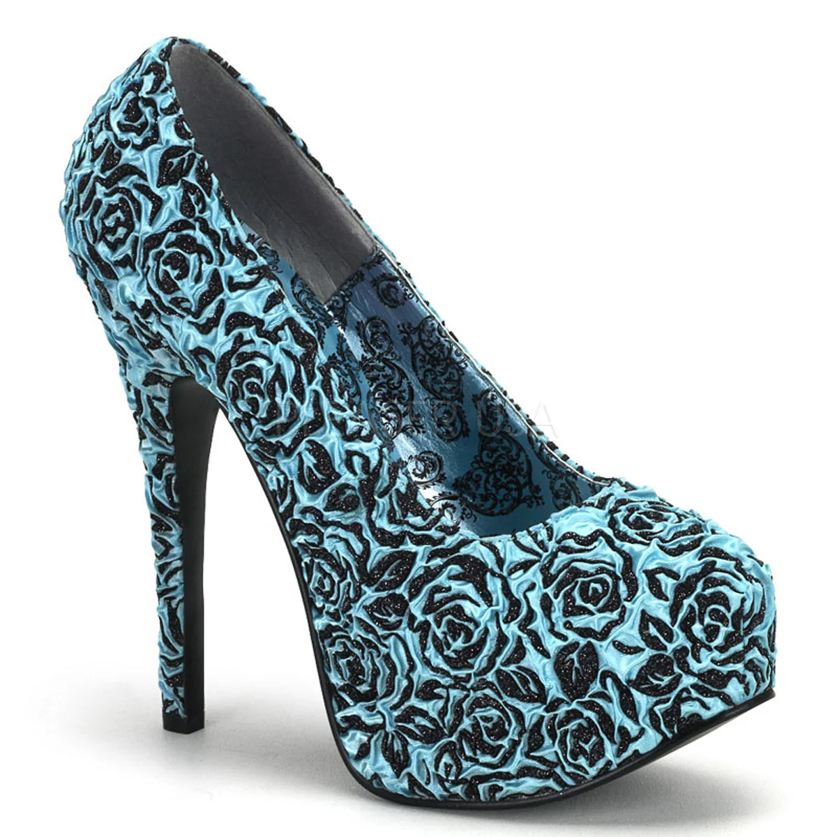 TEEZE-39 Baby Blue Floral Satin