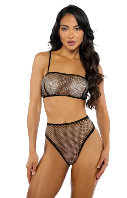 Think Pink Rhinestone Bralette 2-Piece Shirt Set - LI754 - Image 8