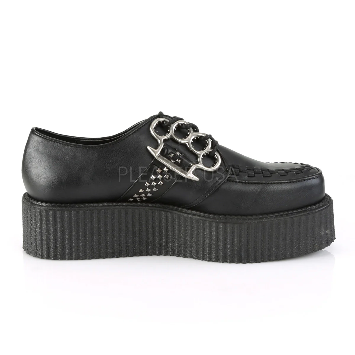 V-CREEPER-516  Black Vegan Leather - Image 5