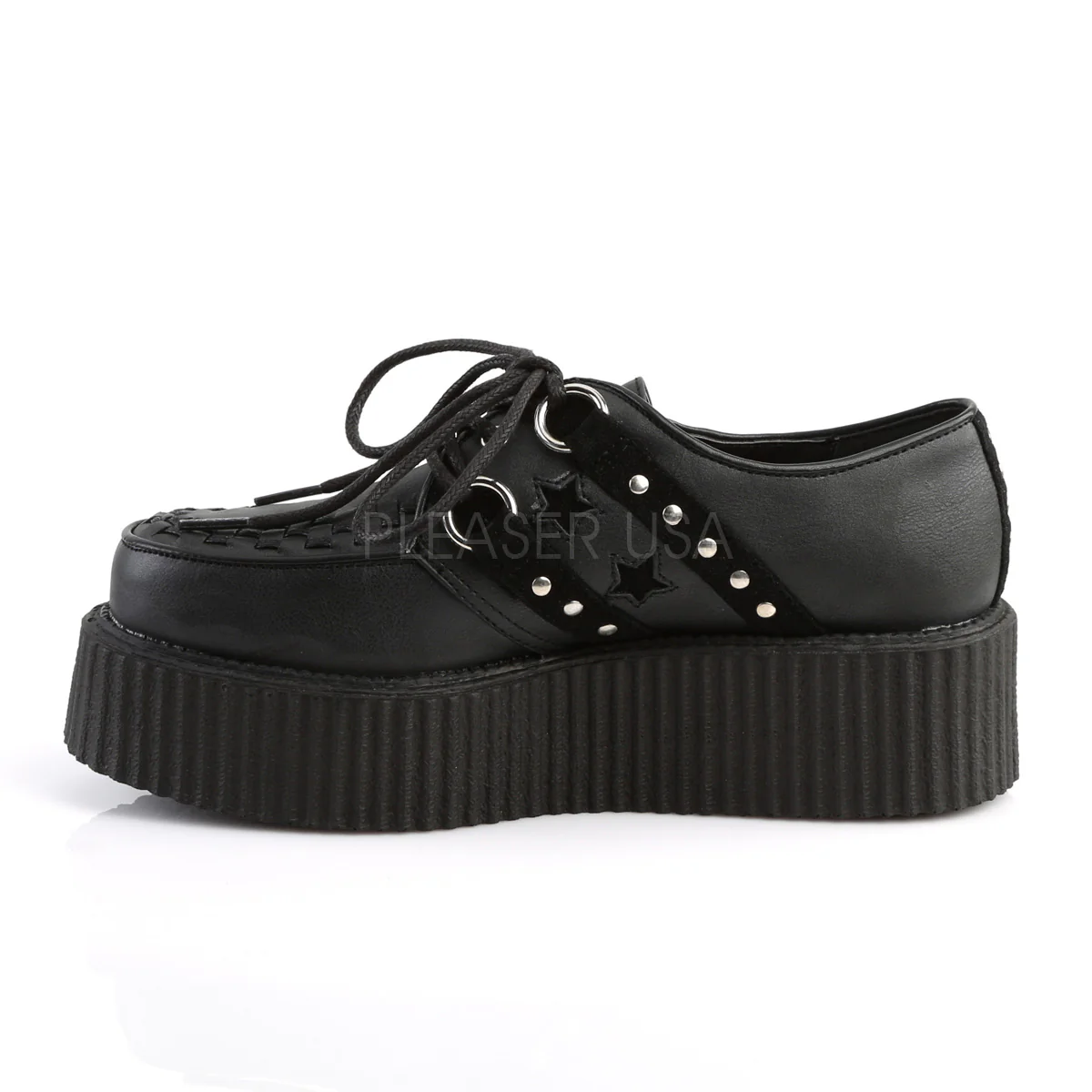 V-CREEPER-538  Black Vegan Leather-Suede - Image 3