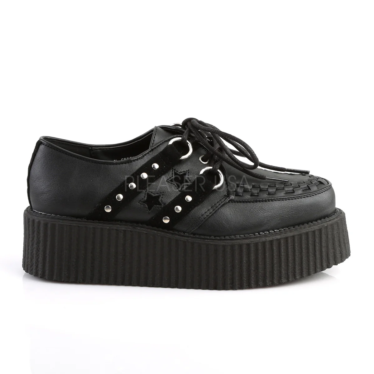 V-CREEPER-538  Black Vegan Leather-Suede - Image 5
