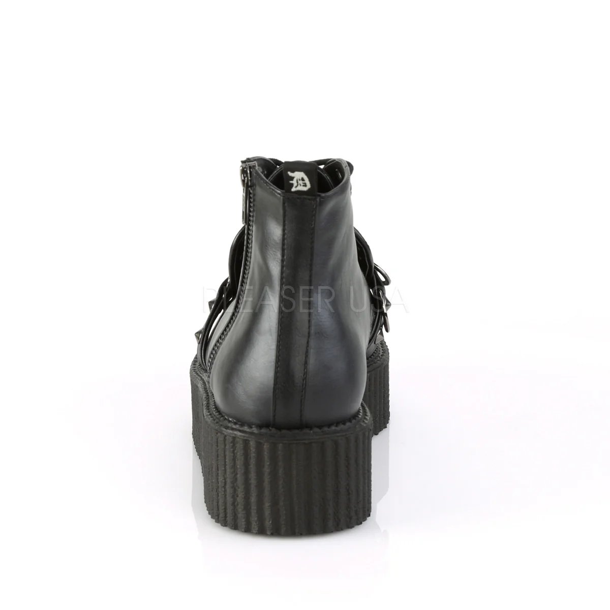 V-CREEPER-555 Black Vegan Leather-Faux Suede - Image 4