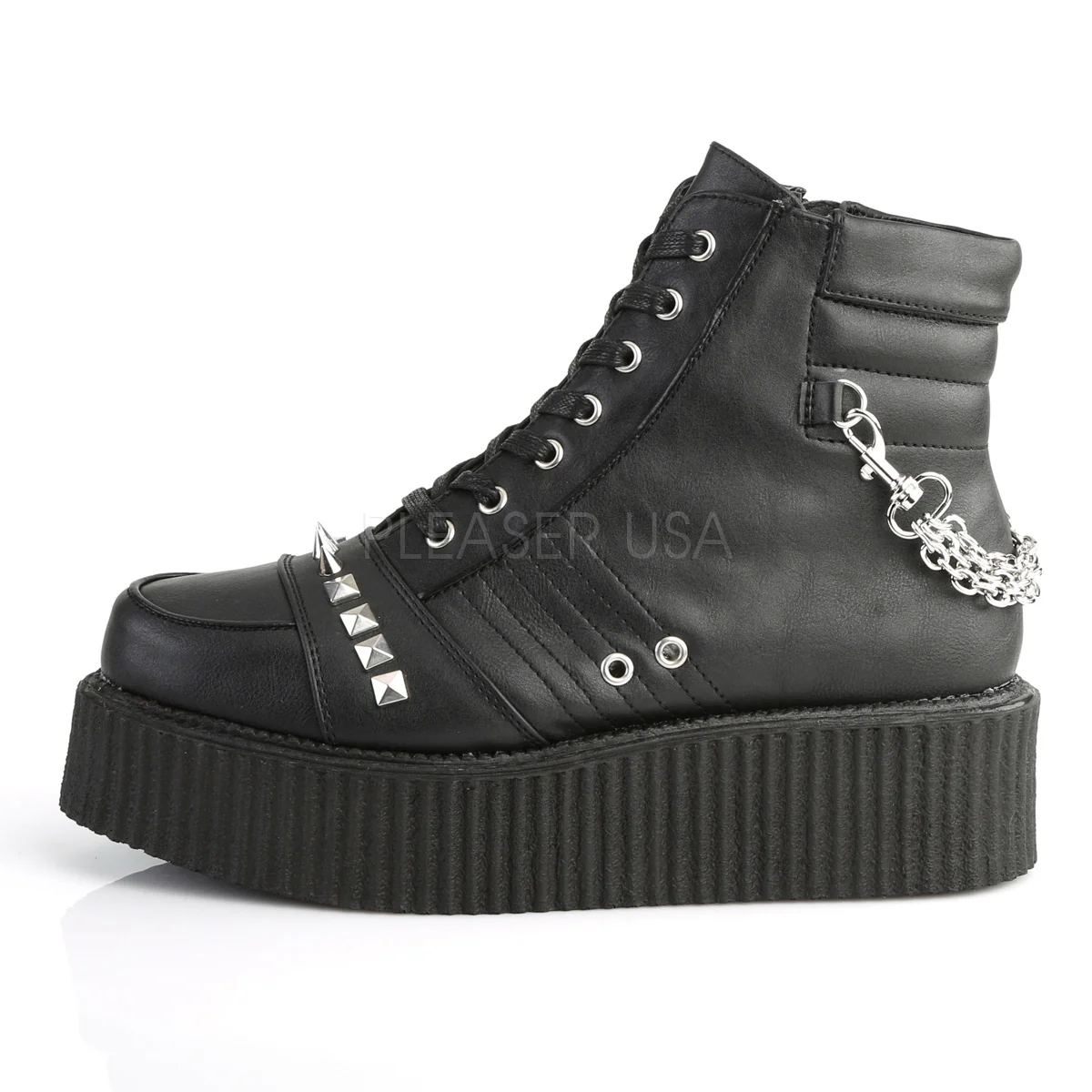 V-CREEPER-565  Black Vegan Leather - Image 3