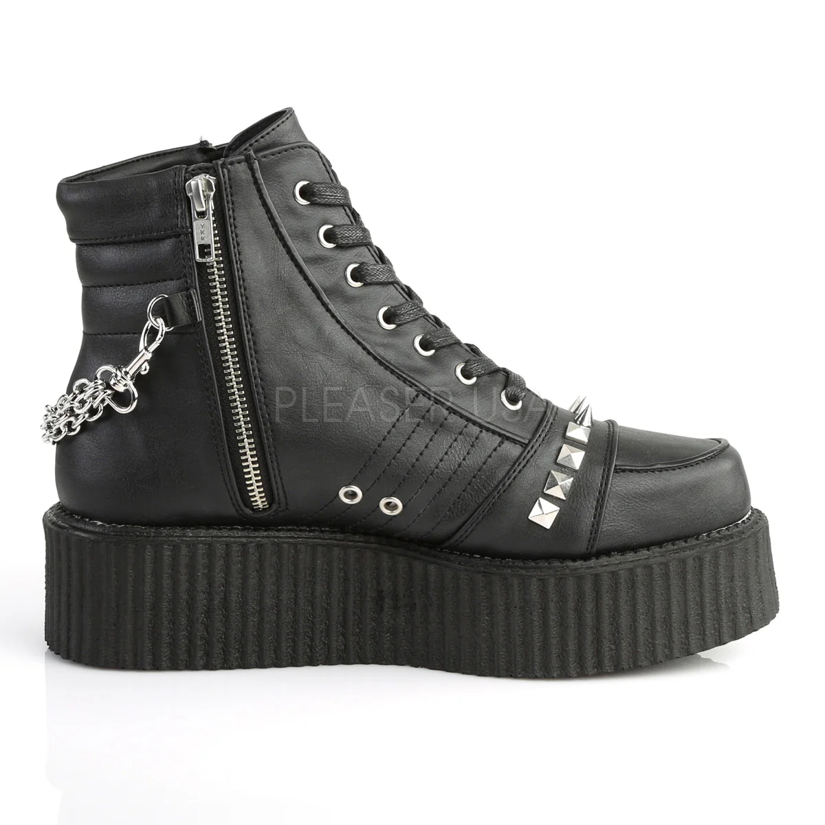 V-CREEPER-565  Black Vegan Leather - Image 5