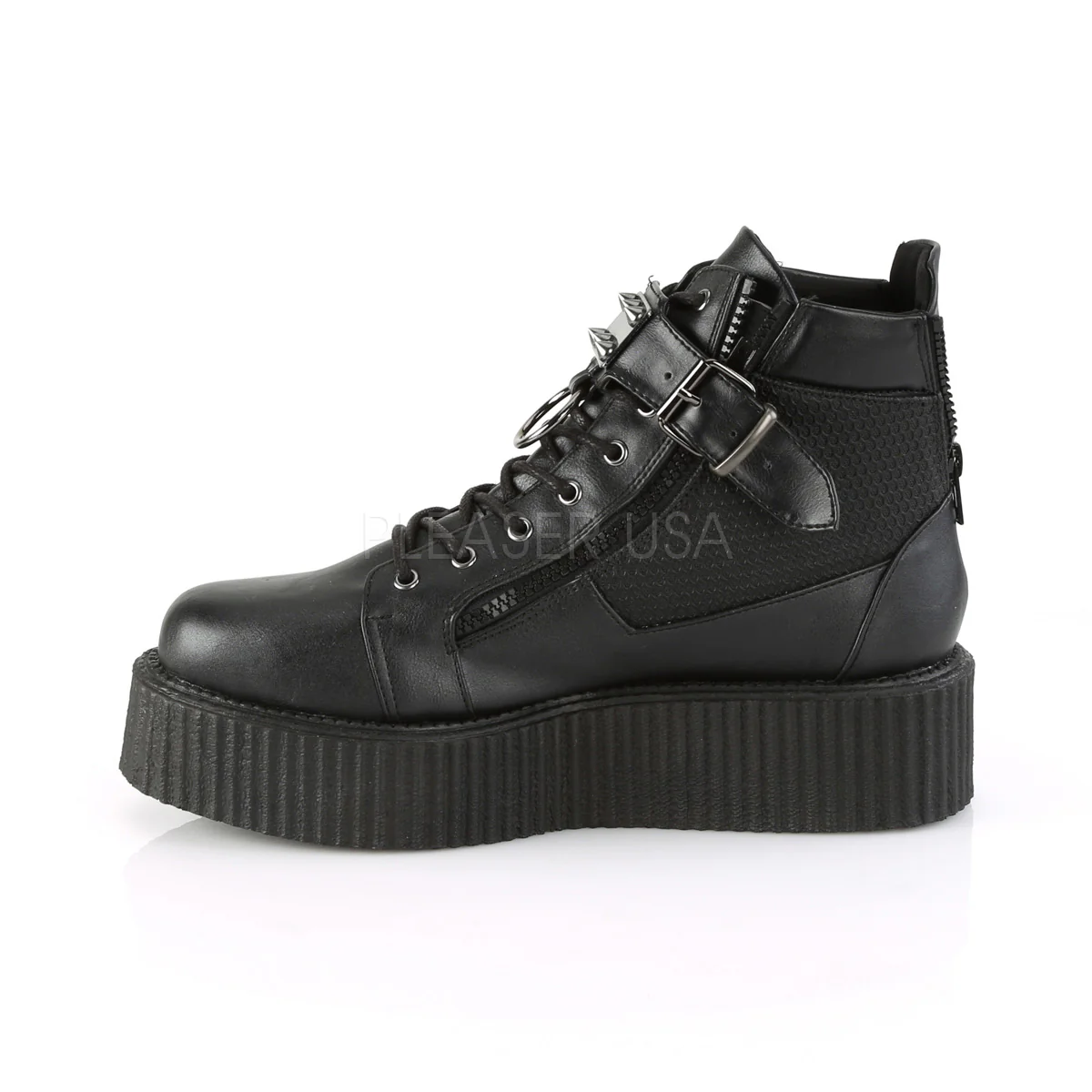 V-CREEPER-566 Black Vegan Leather - Image 3