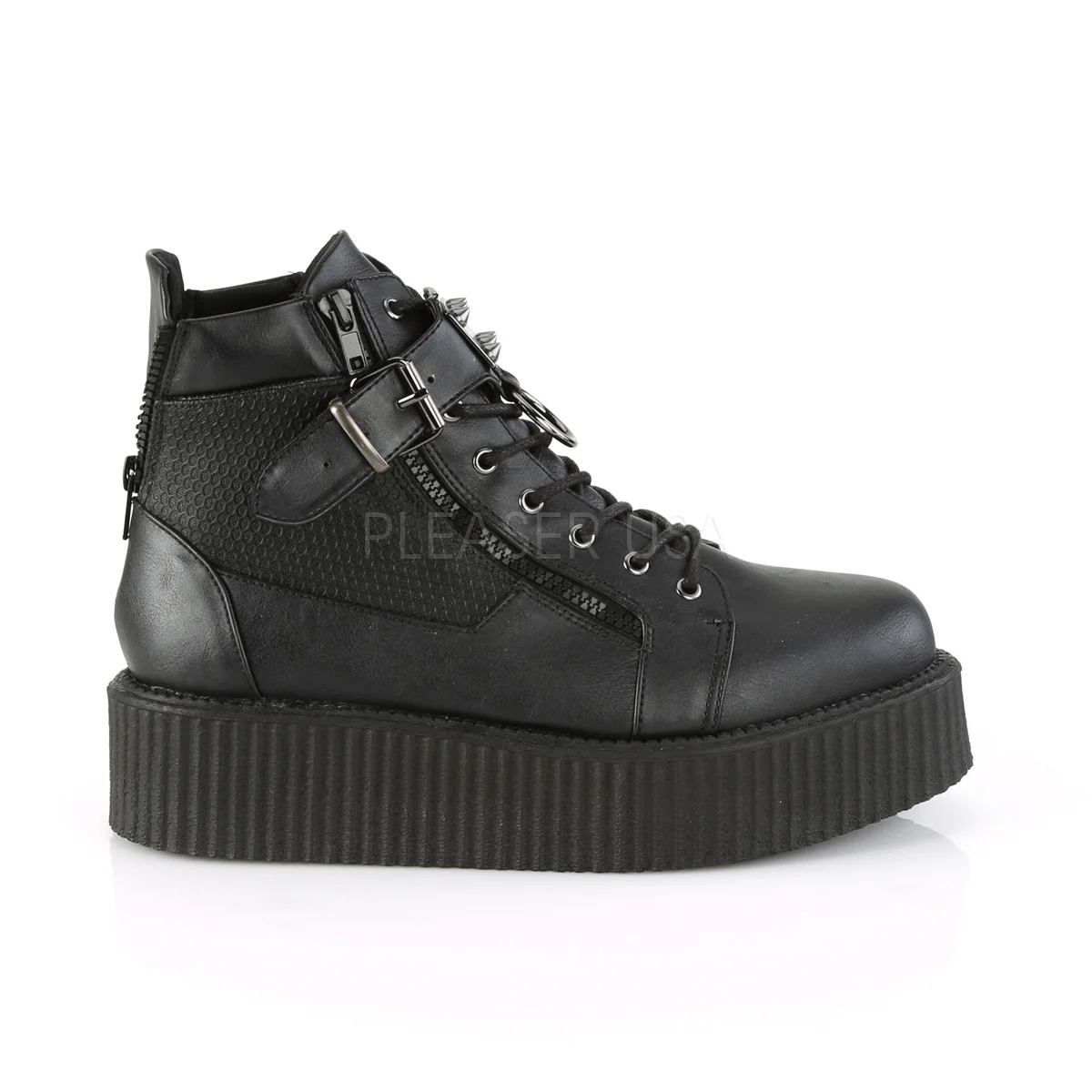 V-CREEPER-566 Black Vegan Leather - Image 5