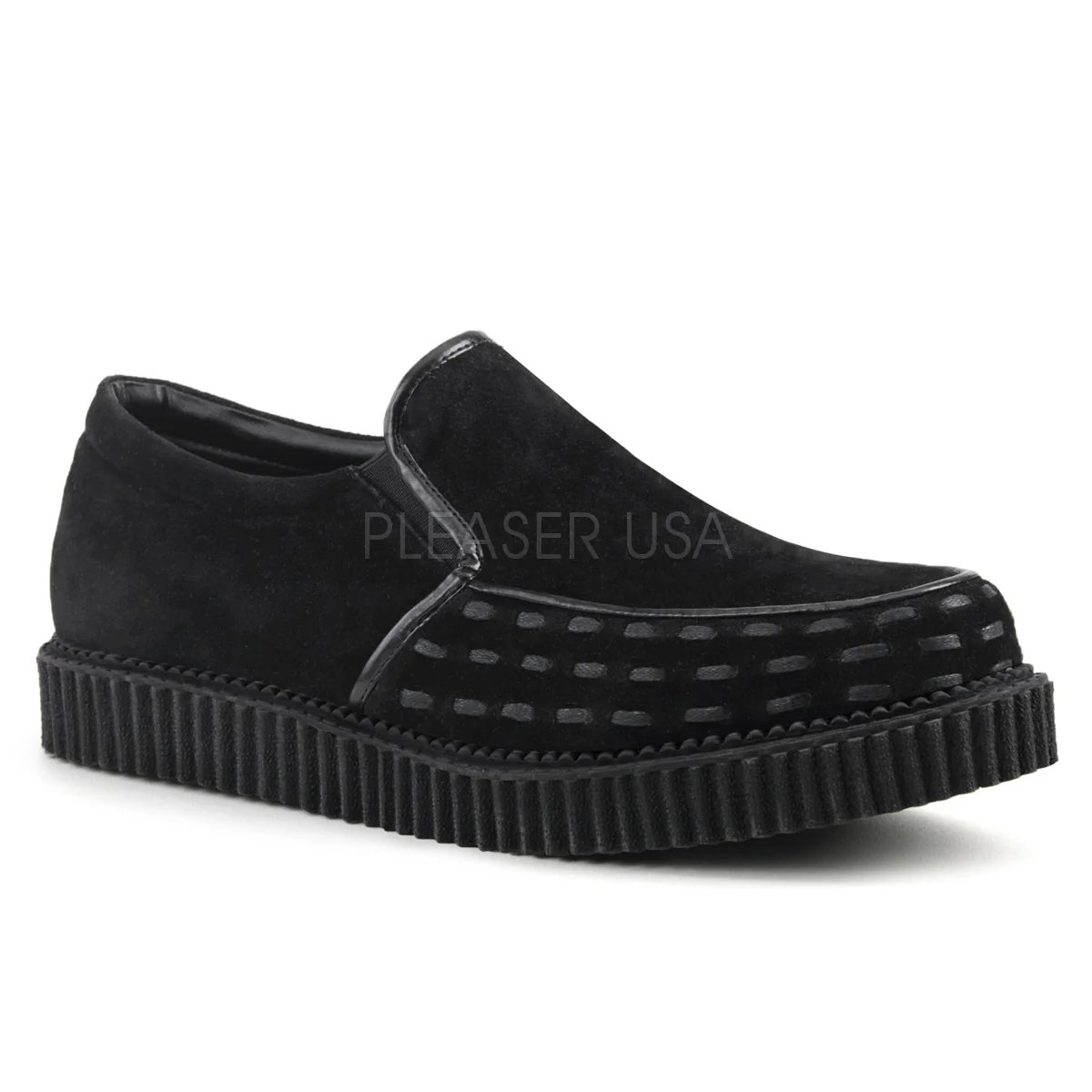 V-CREEPER-607 Black Vegan Suede