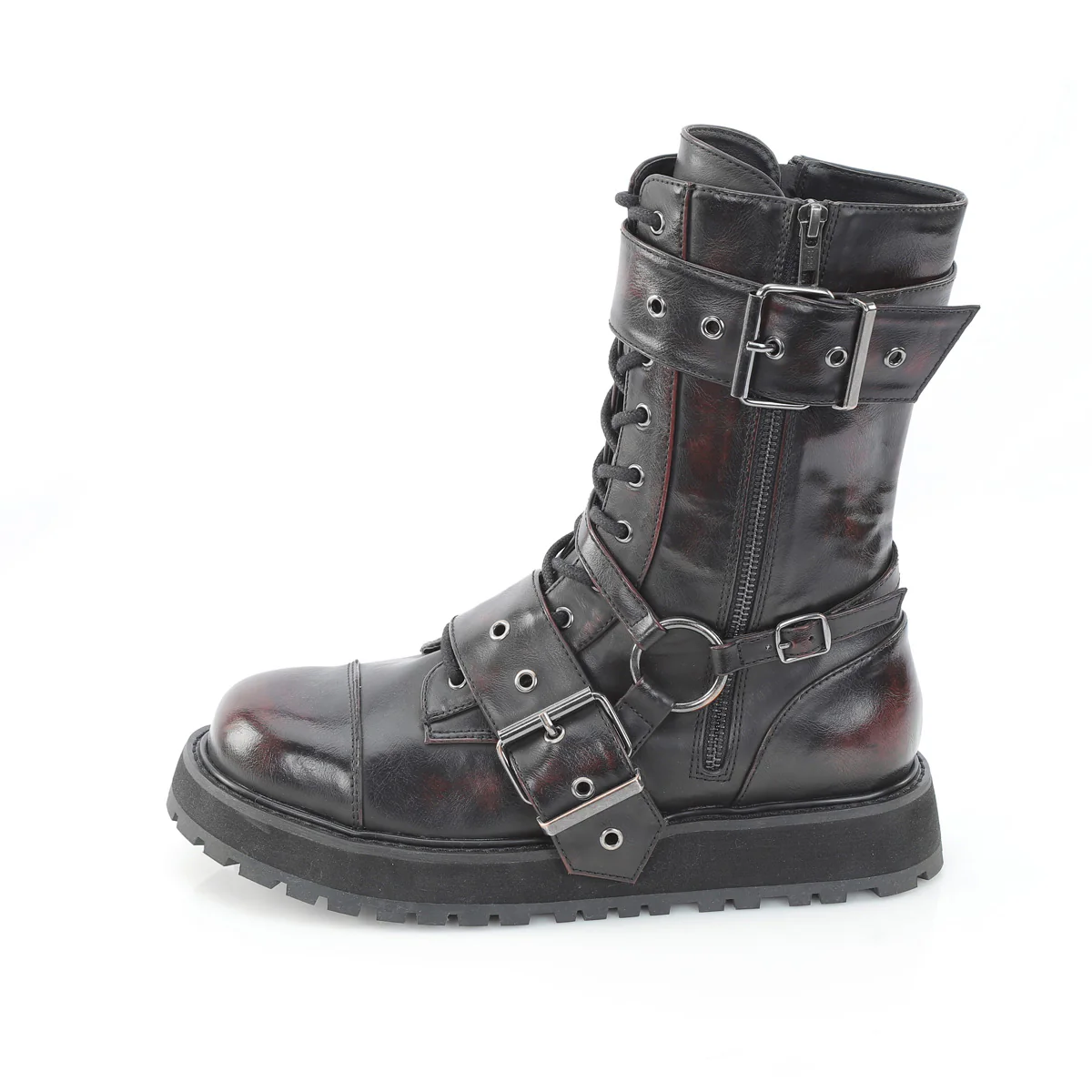 VALOR-220  Black Burgundy Rub-Off Vegan Leather - Image 3