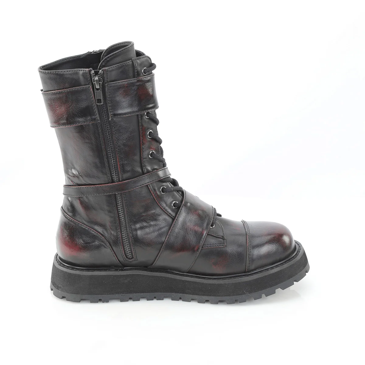 VALOR-220  Black Burgundy Rub-Off Vegan Leather - Image 5