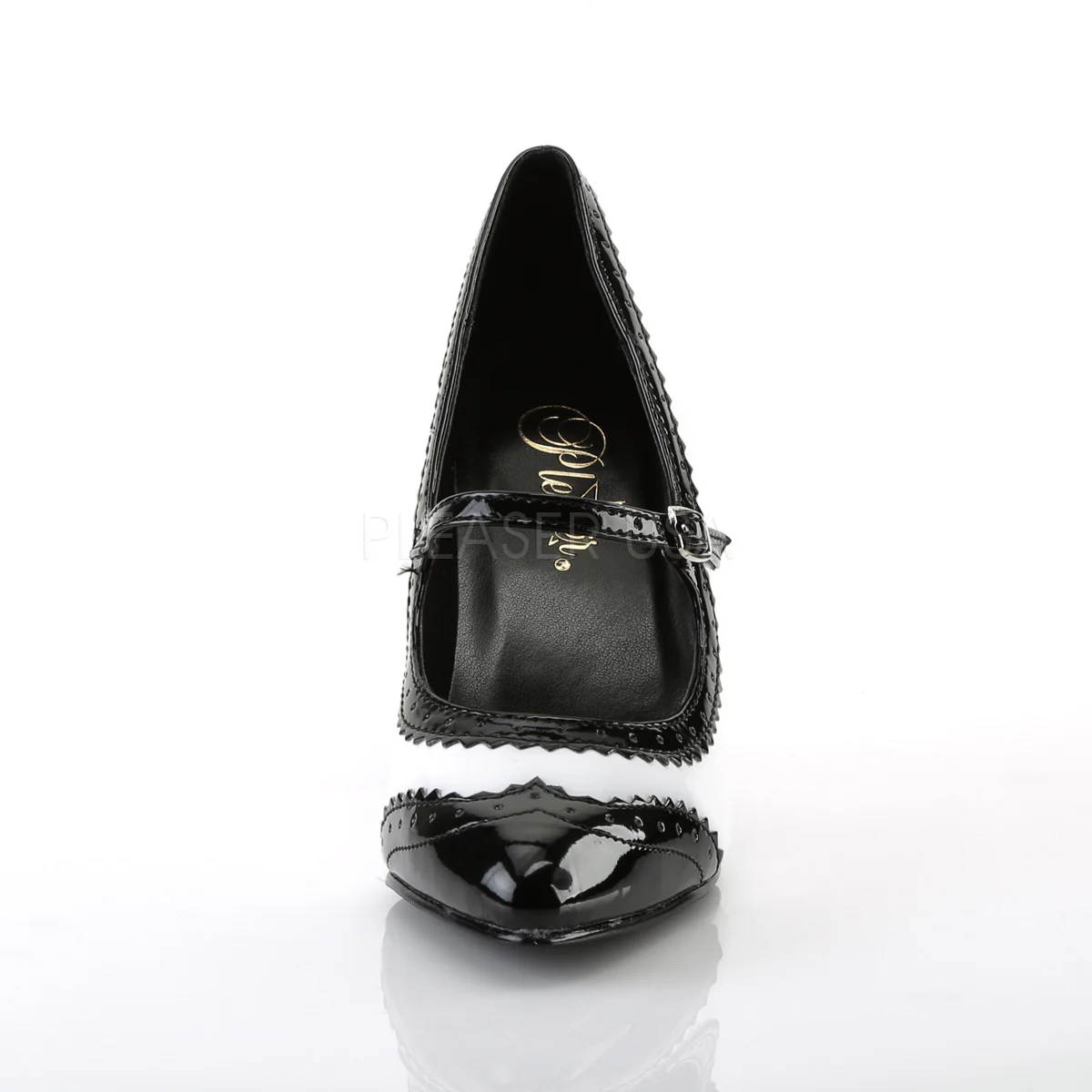 VANITY-442  Black-White Patent - Image 2
