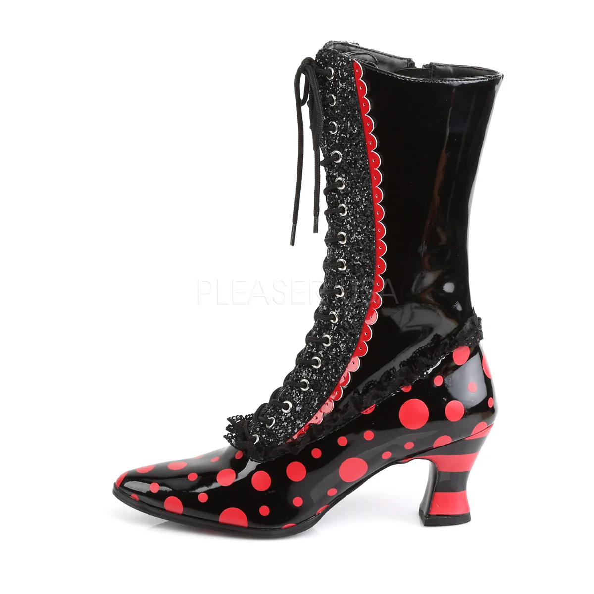 VICTORIAN-122  Black-Red Patent - Image 3