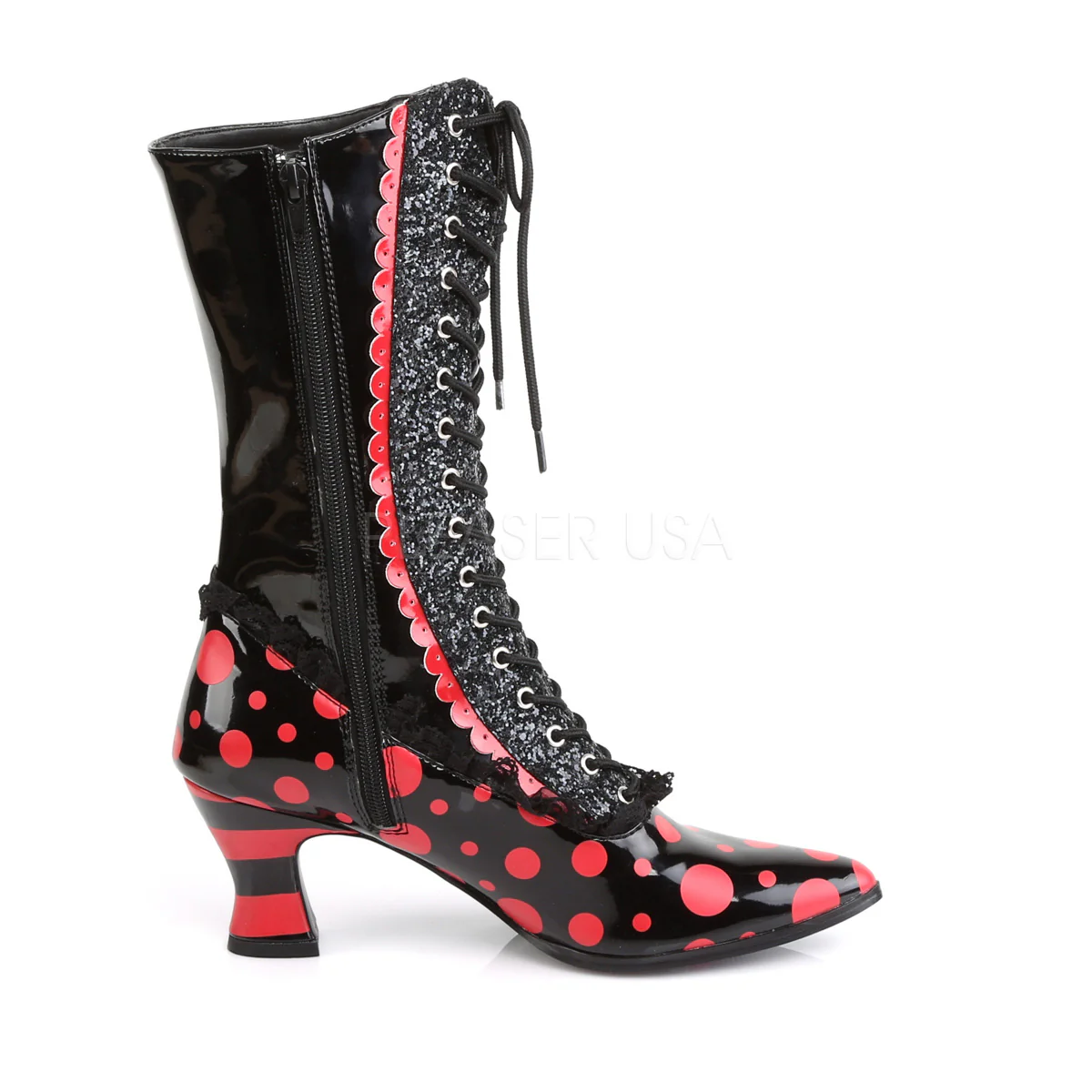 VICTORIAN-122  Black-Red Patent - Image 5