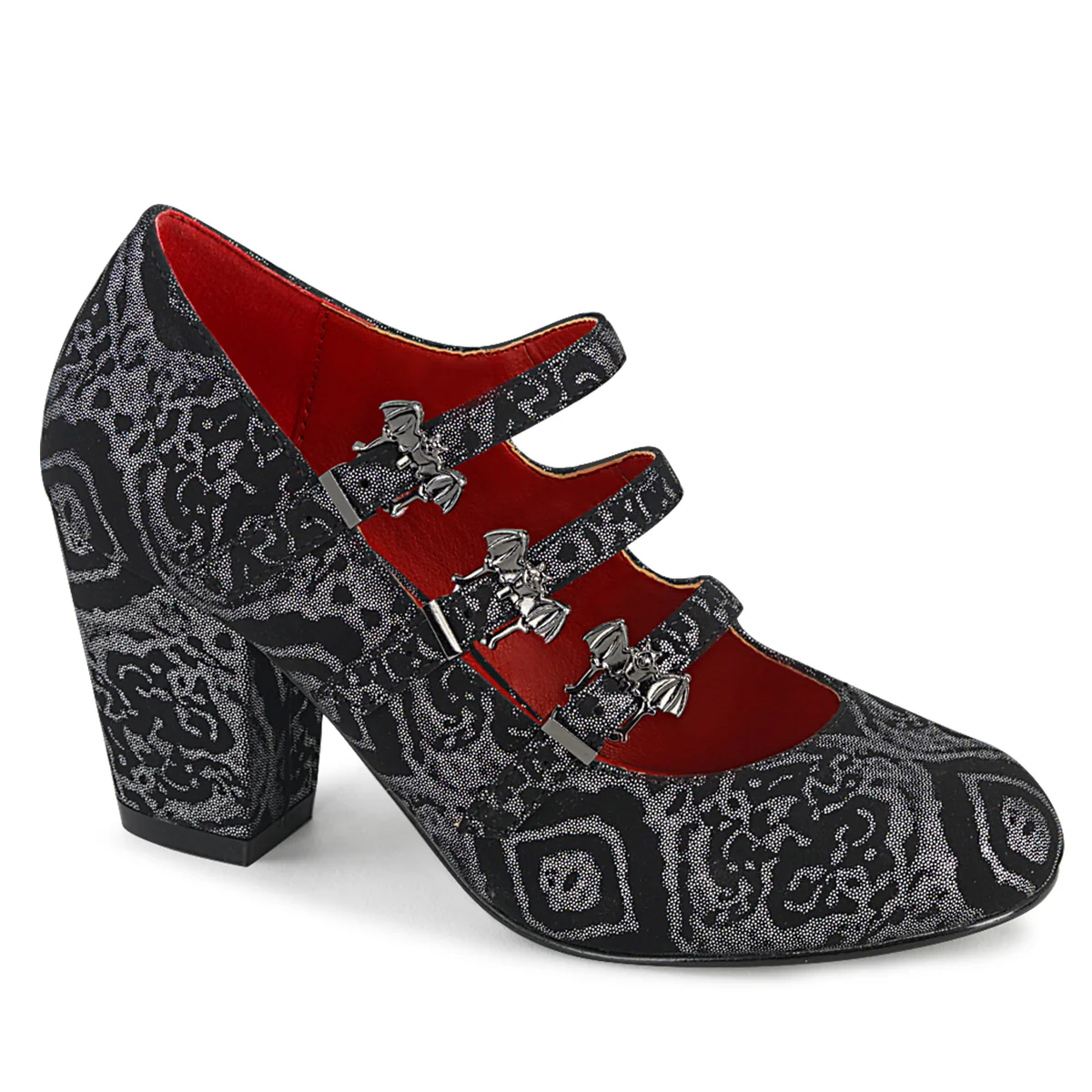 VIVIKA-38 Black-Silver Faux Nubuck Leather