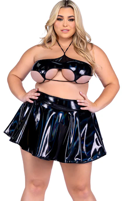 Vinyl Underboob Cropped Top - 6484 Queen