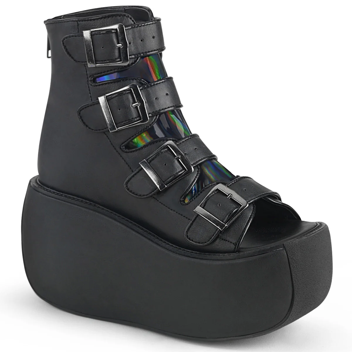 VIOLET-150 Black Vegan Leather-Hologram