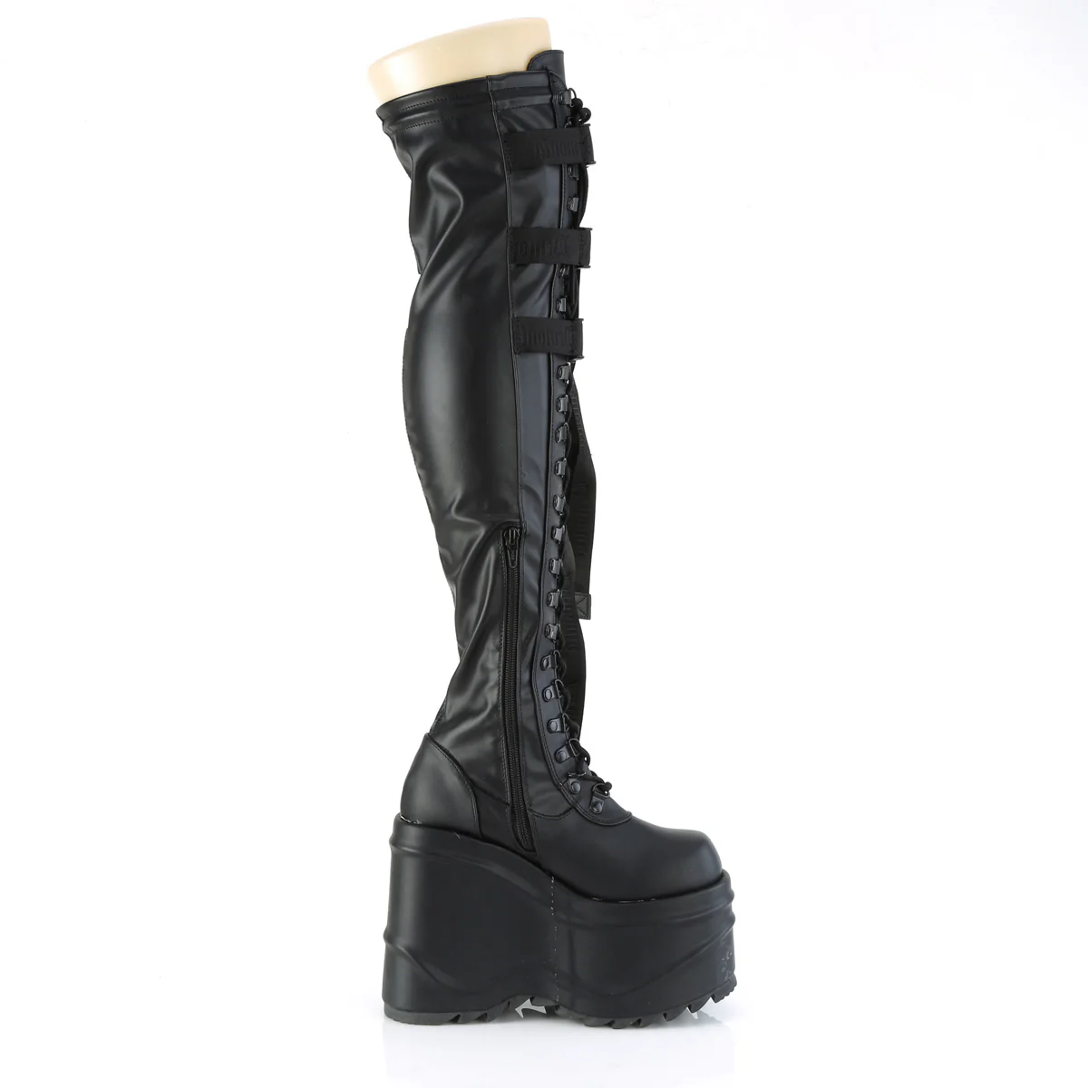 WAVE-315  Black Stretch Vegan Leather - Image 5